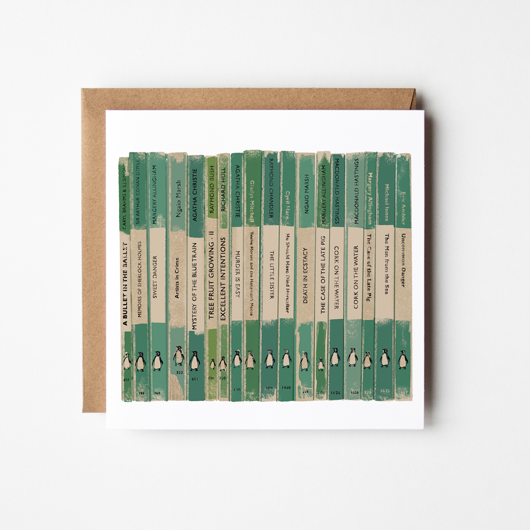 Green Penguin Books Greetings Card