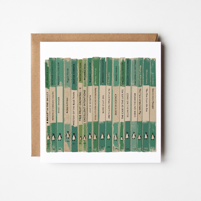 Green Penguin Books Greetings Card