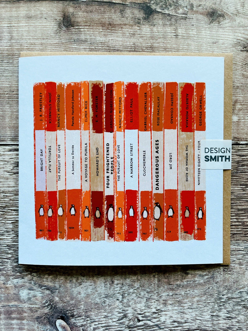 Orange Penguin Greetings Card